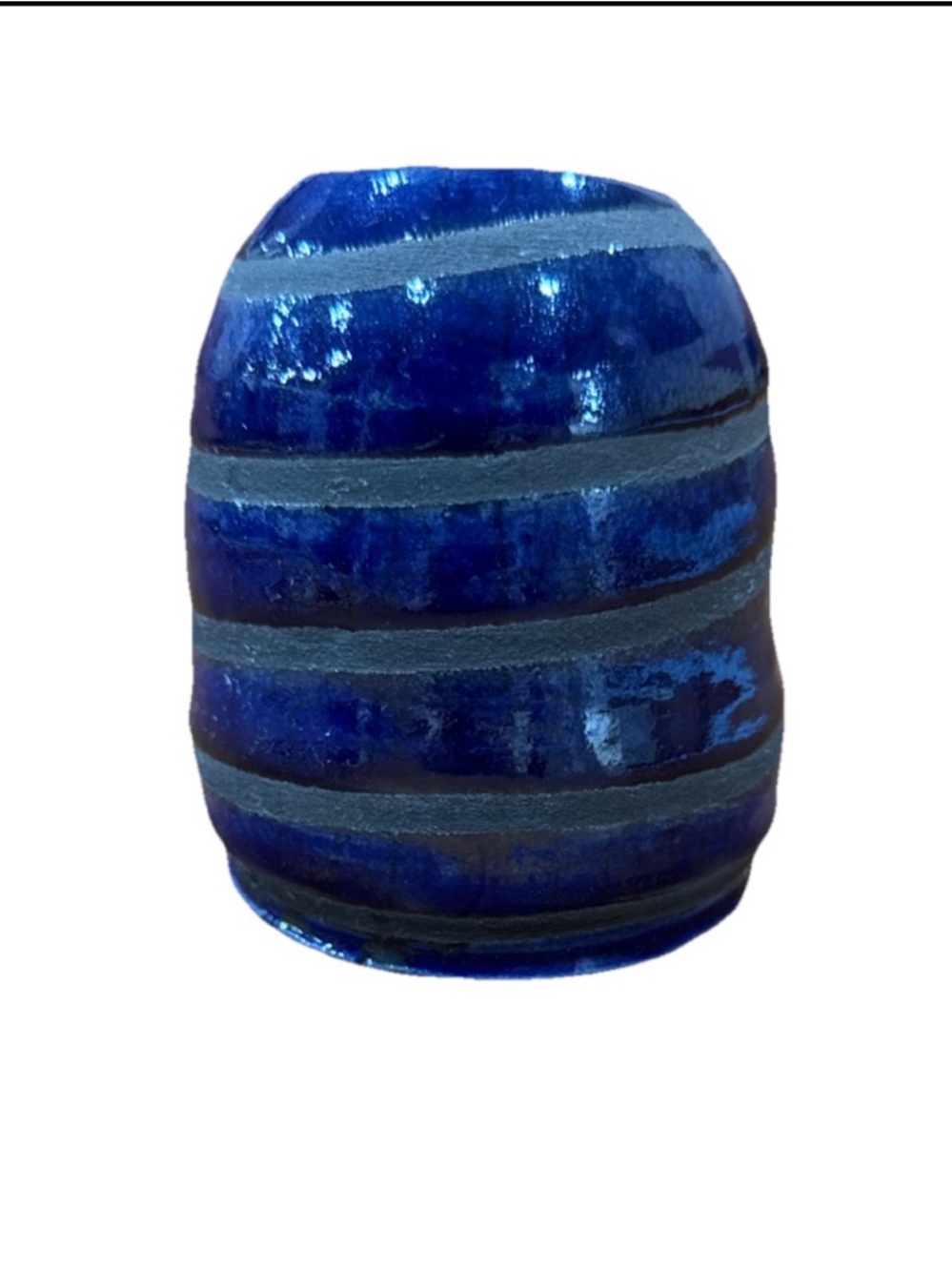 Vintage Handcrafted Blue Gray Pottery Vase 5” Art Pottery Studio Piece Unique